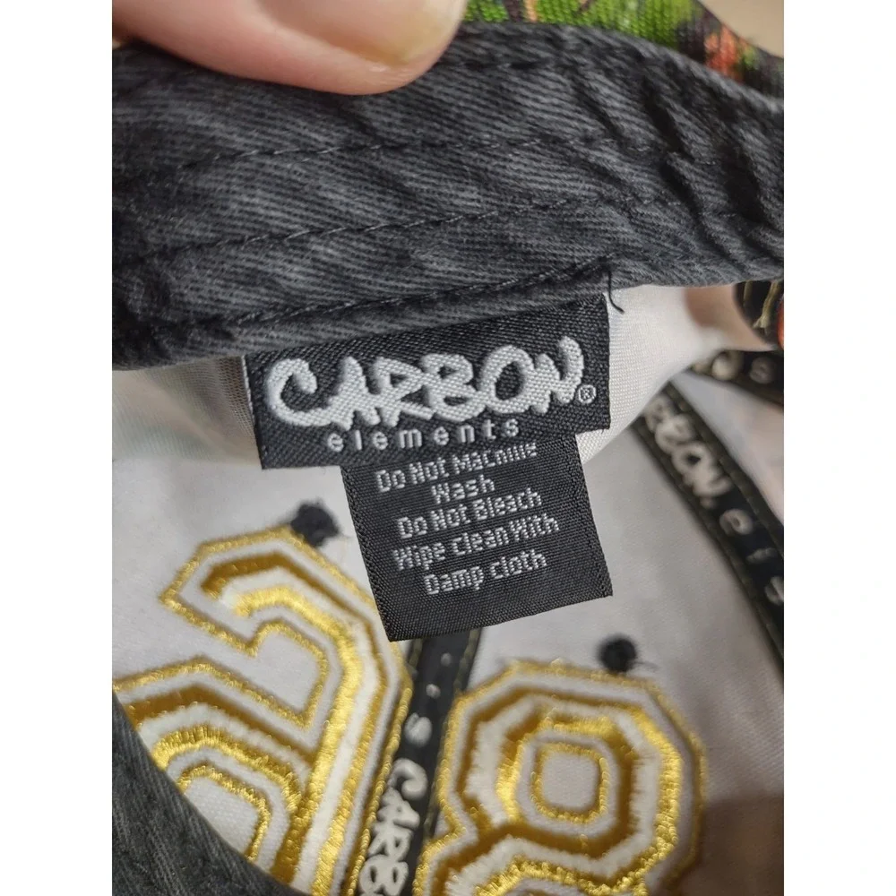 Carbon Elements‎ Floral Snapback Hat 86 Embroidered Adjustable Cap Gold Pink...